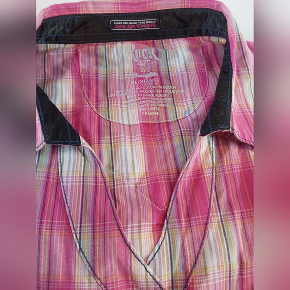 Rock 47 by Wrangker Pink Plaid Shirt XL - Picture 10 of 11